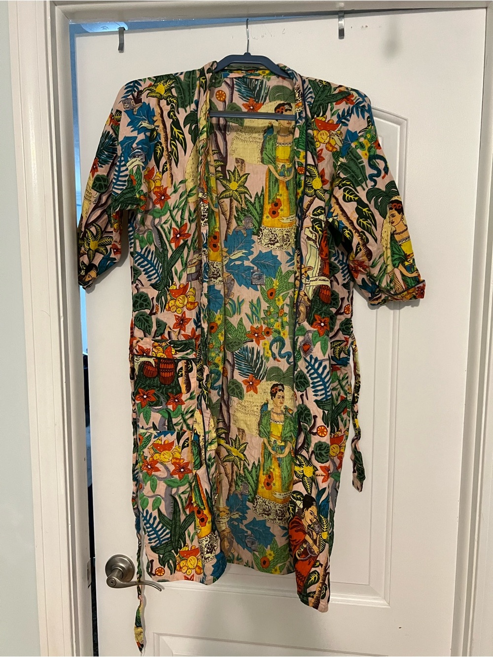 Frida Kahlo print cotton robe